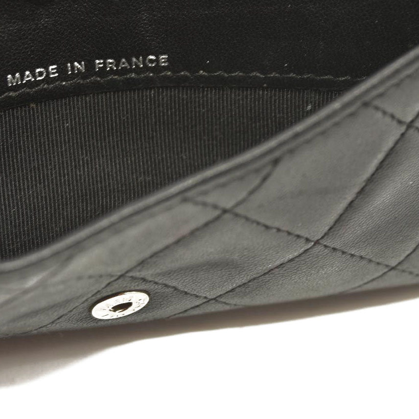 Chanel Lambskin Quilted Large Flap Wallet Black 10954966