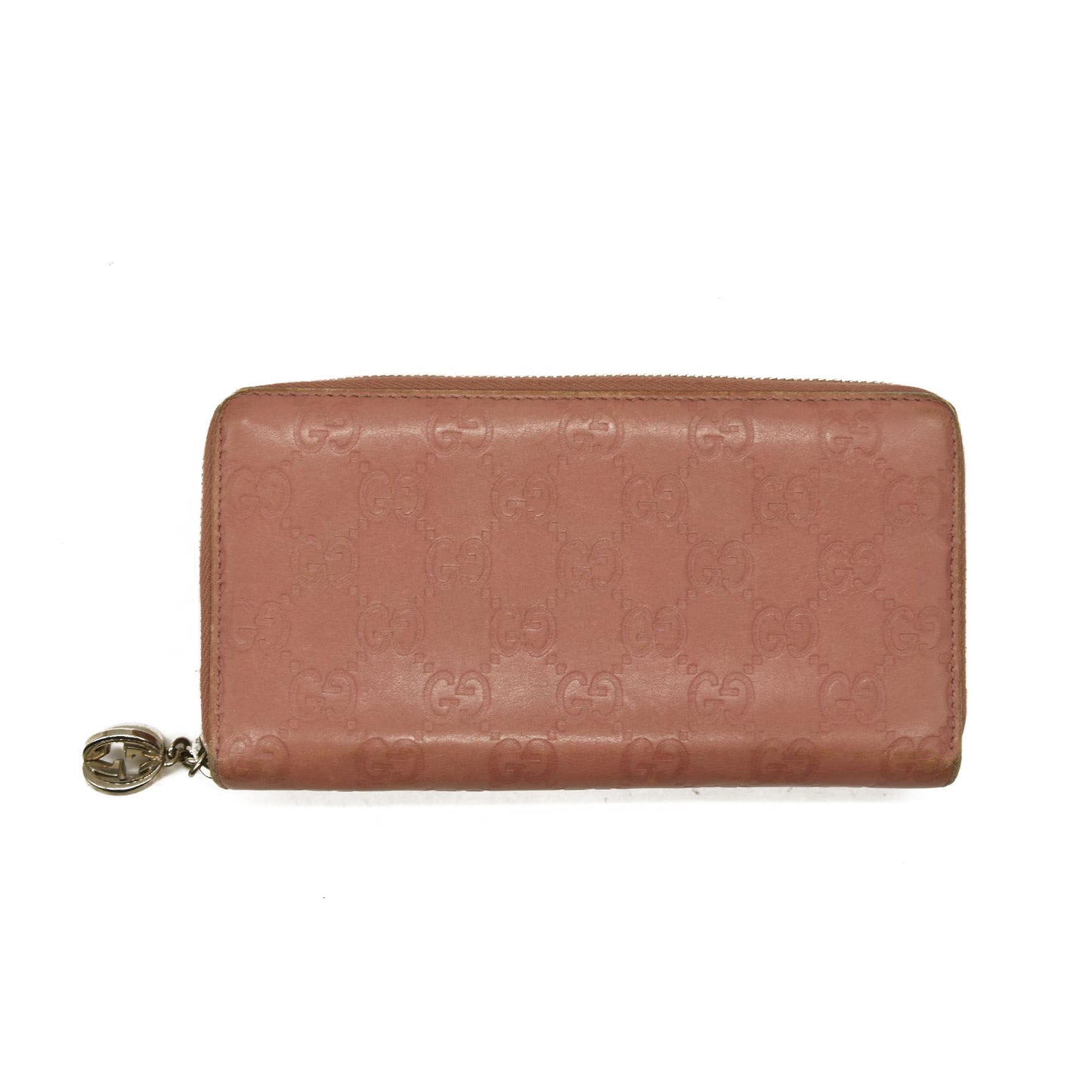 Gucci Guccissima GG Pierce Zip Around Wallet Coral