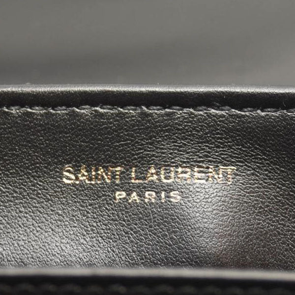 SAINT LAURENT Calfskin Y Quilted Monogram Monochrome Toy Loulou Crossbody Bag Black