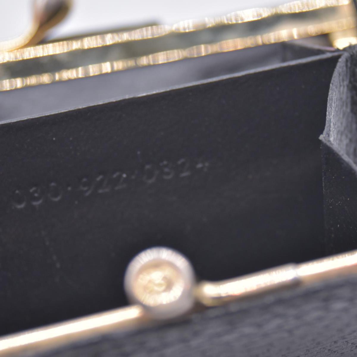 $300 GUCCI Vintage Leather Horseshoe Kisslock French Purse Wallet Black CONSIGNMENT 10021496