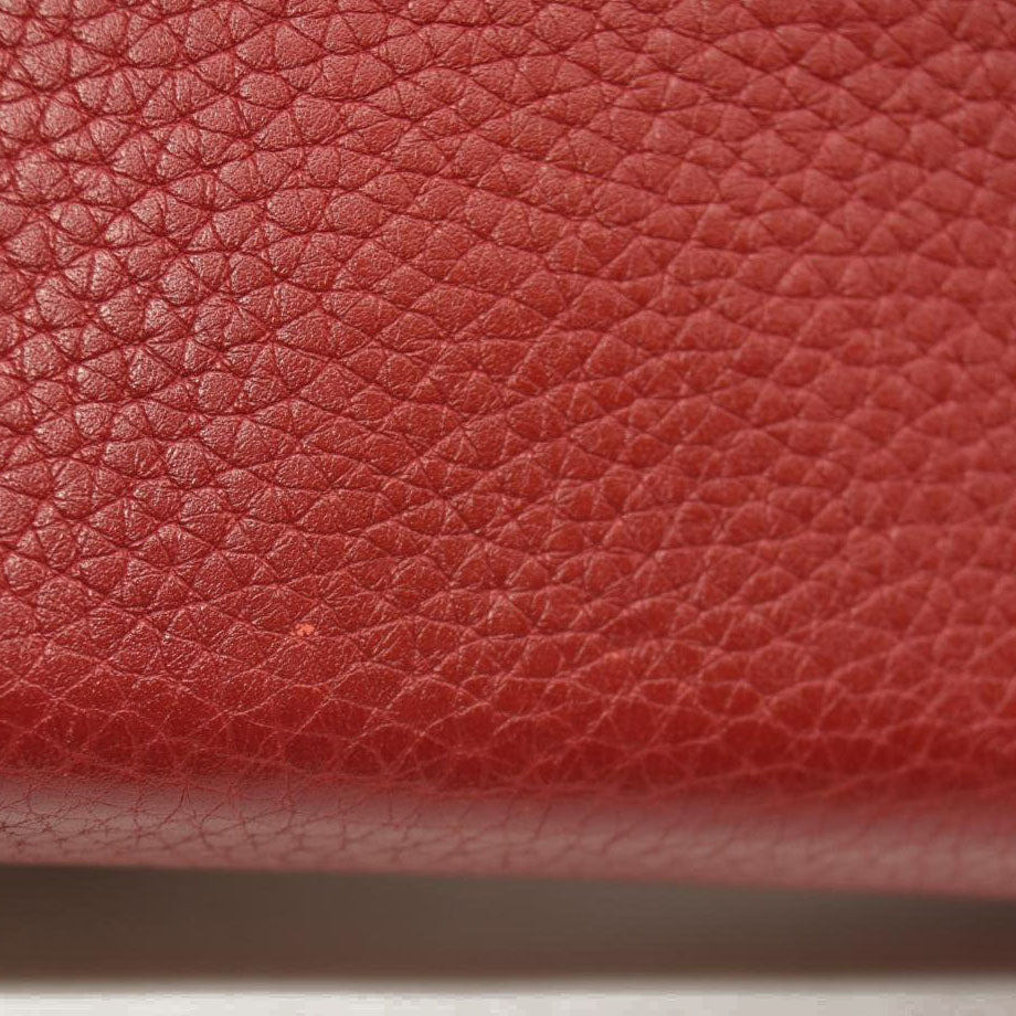 Gucci Calfskin GG Marmont Chain Wallet Vulcanic Red