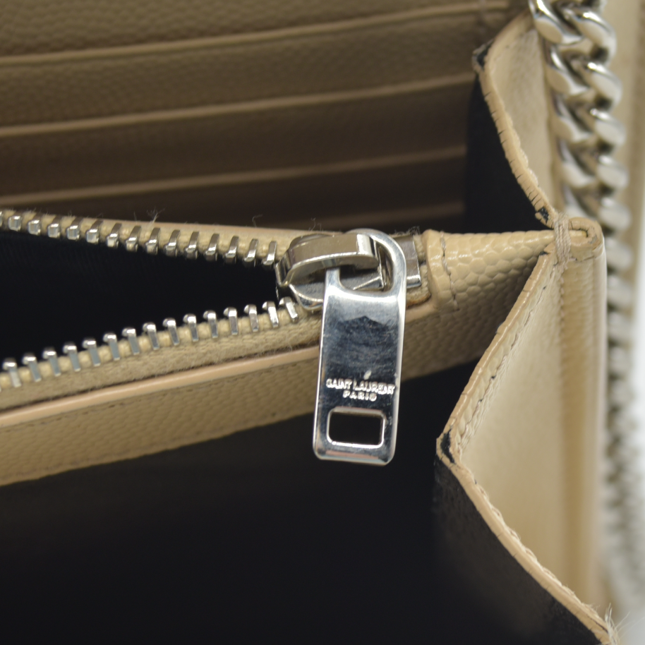 $1690 Saint Laurent Chevron Envelope Medium Crossbody Beige