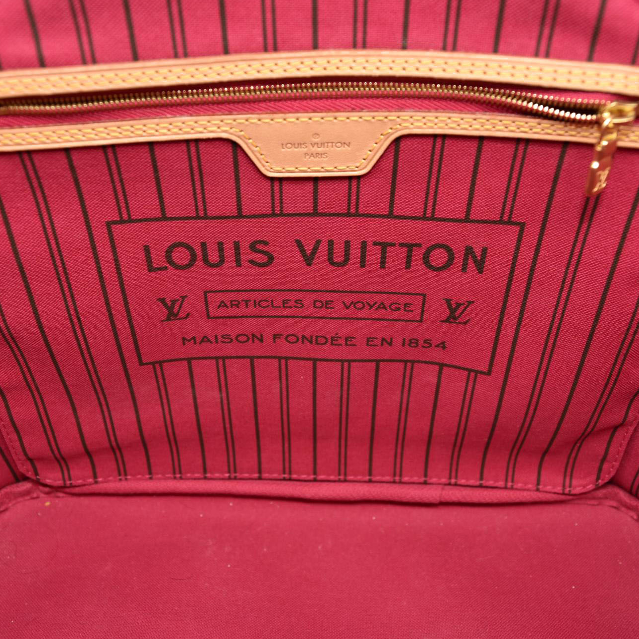 LOUIS VUITTON Monogram Neverfull MM Fuchsia RFID