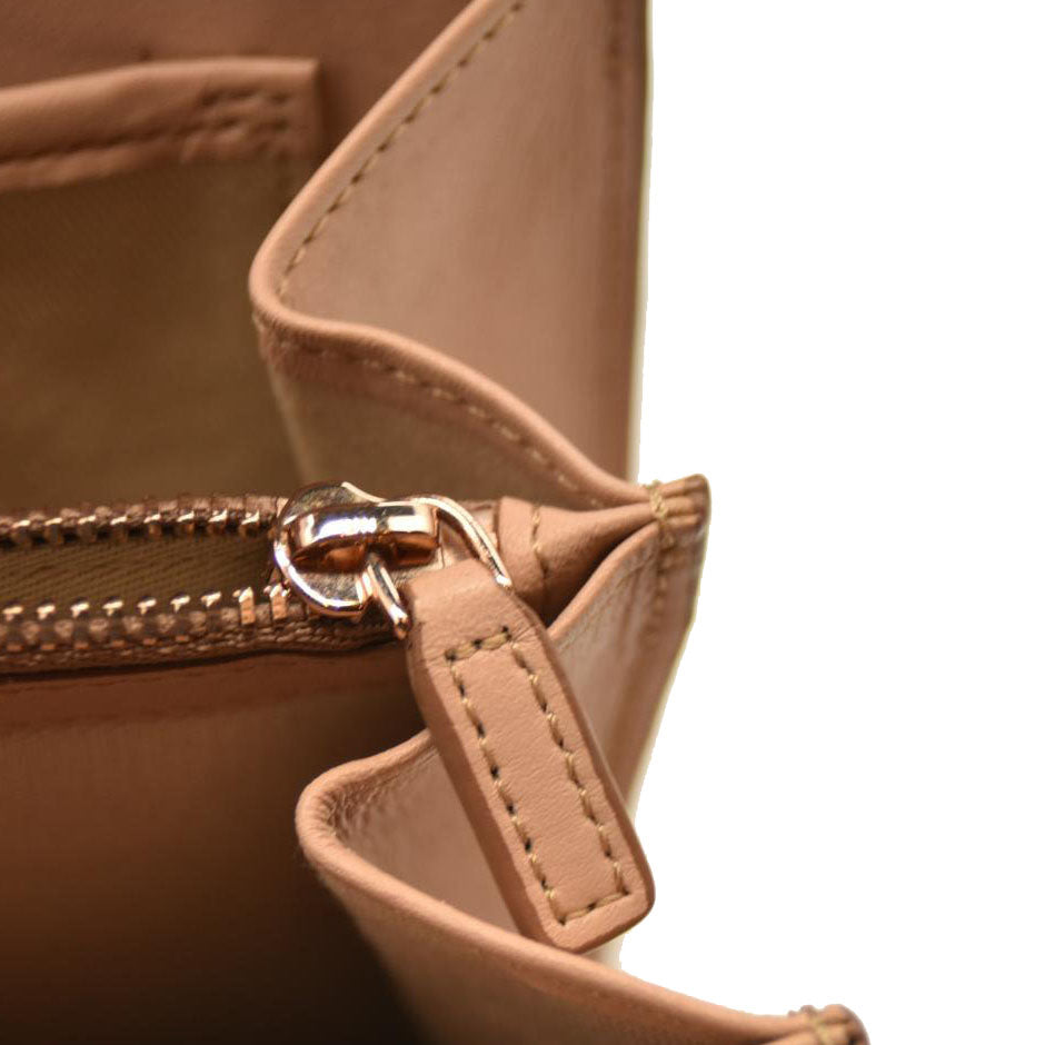 MCM Metallic Visetos Medium Patricia Wallet On Chain Champagne Gold