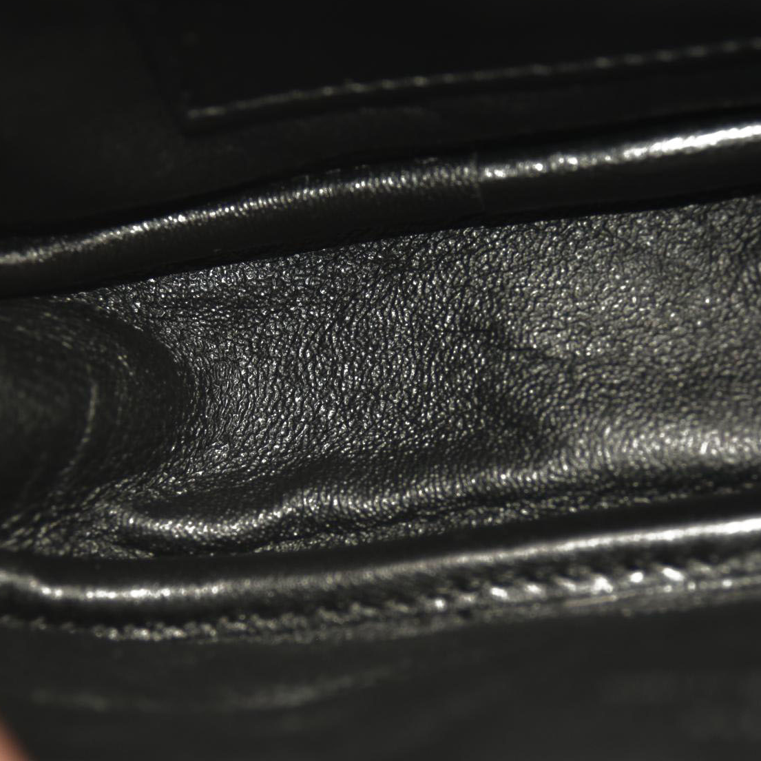 SAINT LAURENT Grain De Poudre Matelasse Monochrome Monogram Mini Lou Camera Bag Black