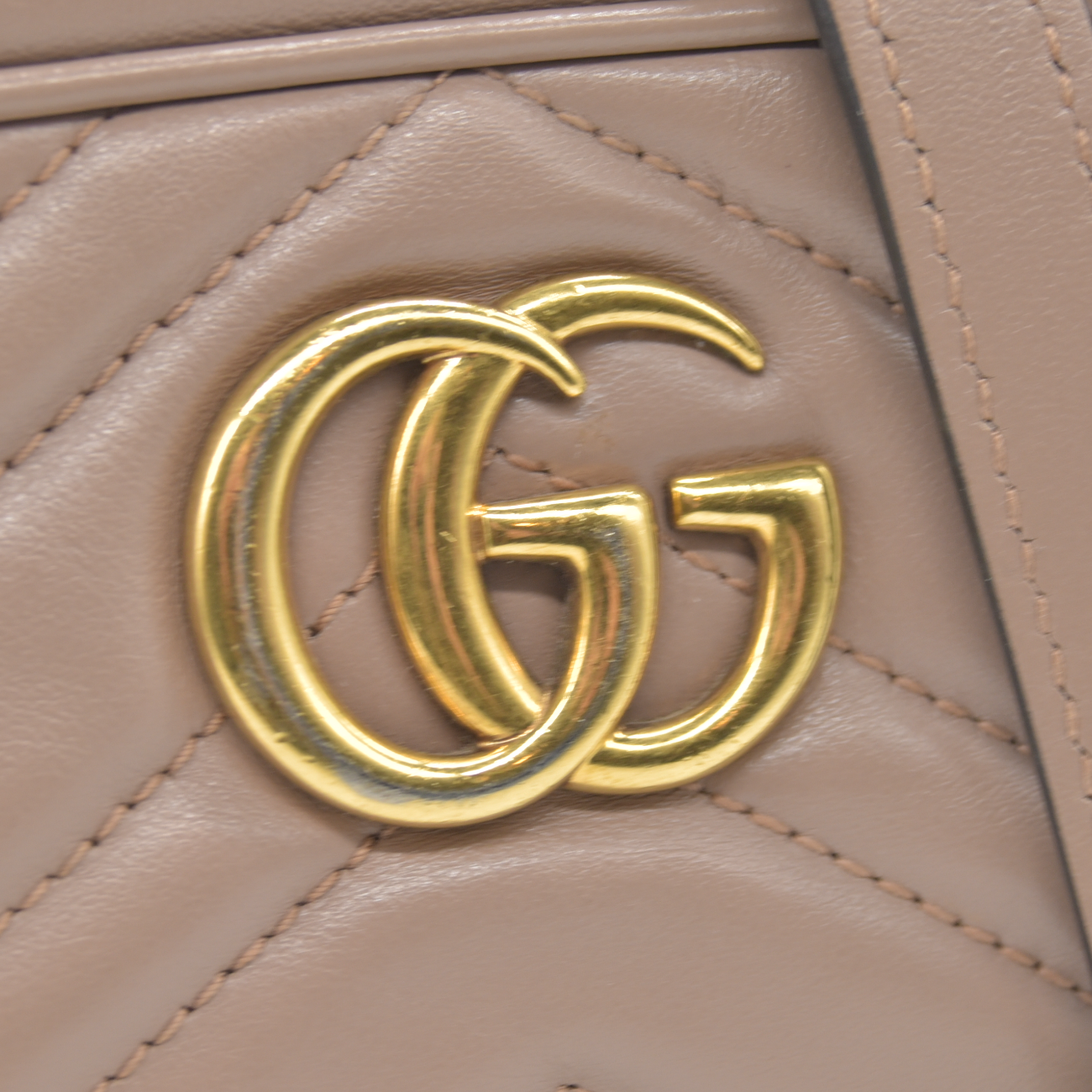$1800 Gucci Calfskin Matelasse Mini GG Marmont Chain Shoulder Bag Porcelain Rose