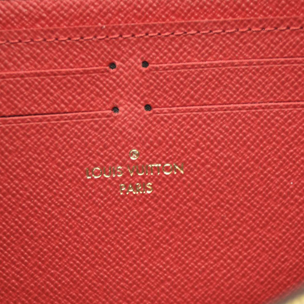 LOUIS VUITTON Damier Ebene Clemence Wallet Cherry