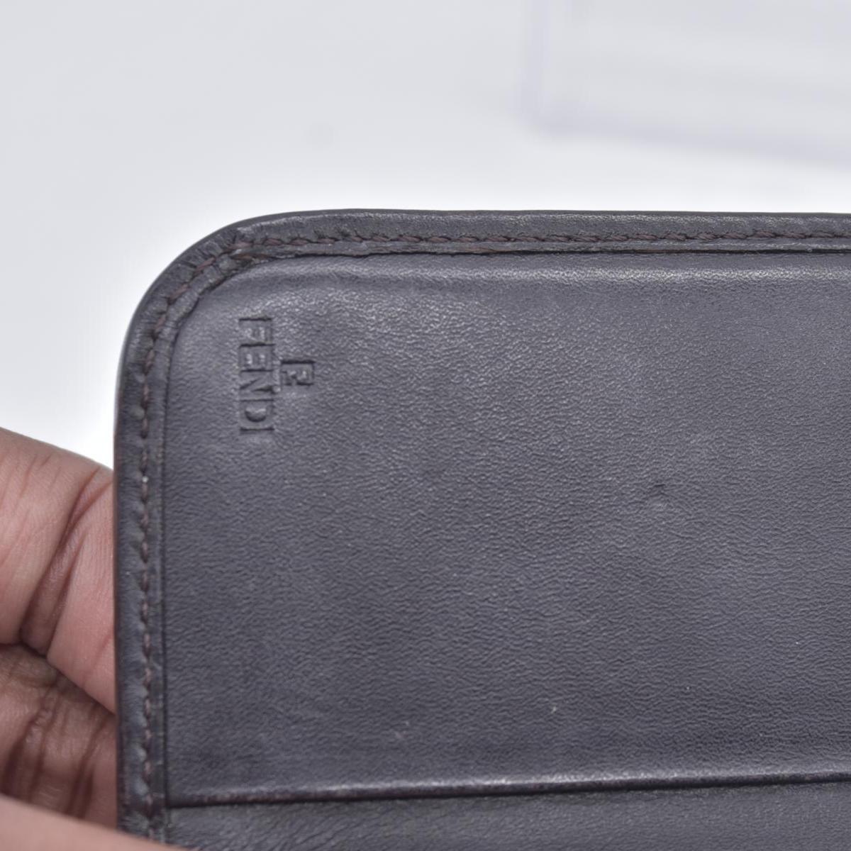 Fendi Zucca Canvas Compact Zip Around Wallet CONSIGNMENT