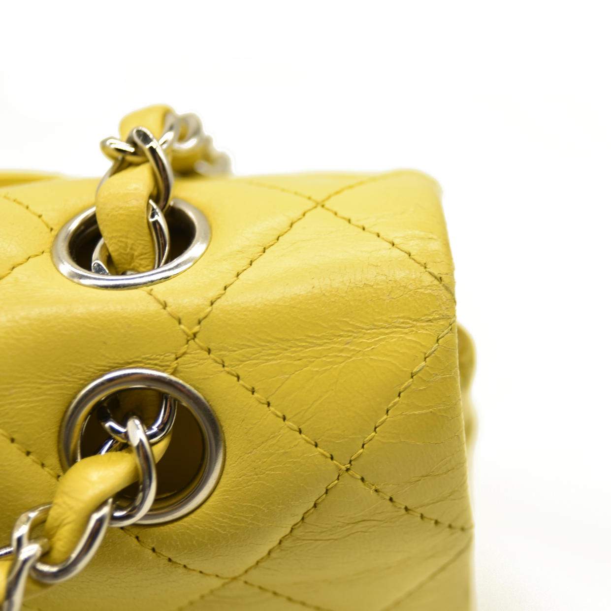 AUCTION $11300 Chanel Lambskin Quilted Medium Double Flap Yellow