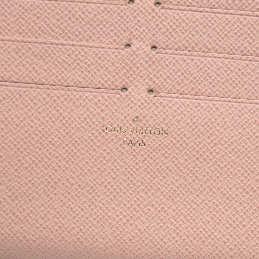LOUIS VUITTON Damier Azur Pochette Felicie Chain Wallet Rose Ballerine MI0178