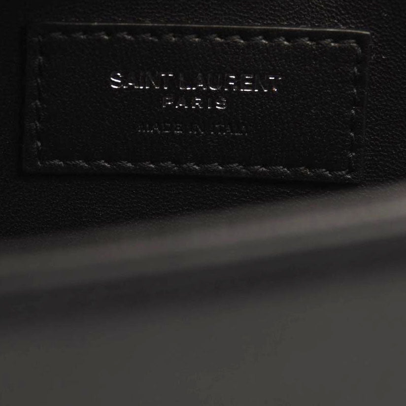 NEW SAINT LAURENT GRAIN DE POUDRE MEDIUM CLASSIC MONOGRAM KATE SATCHEL BLACK