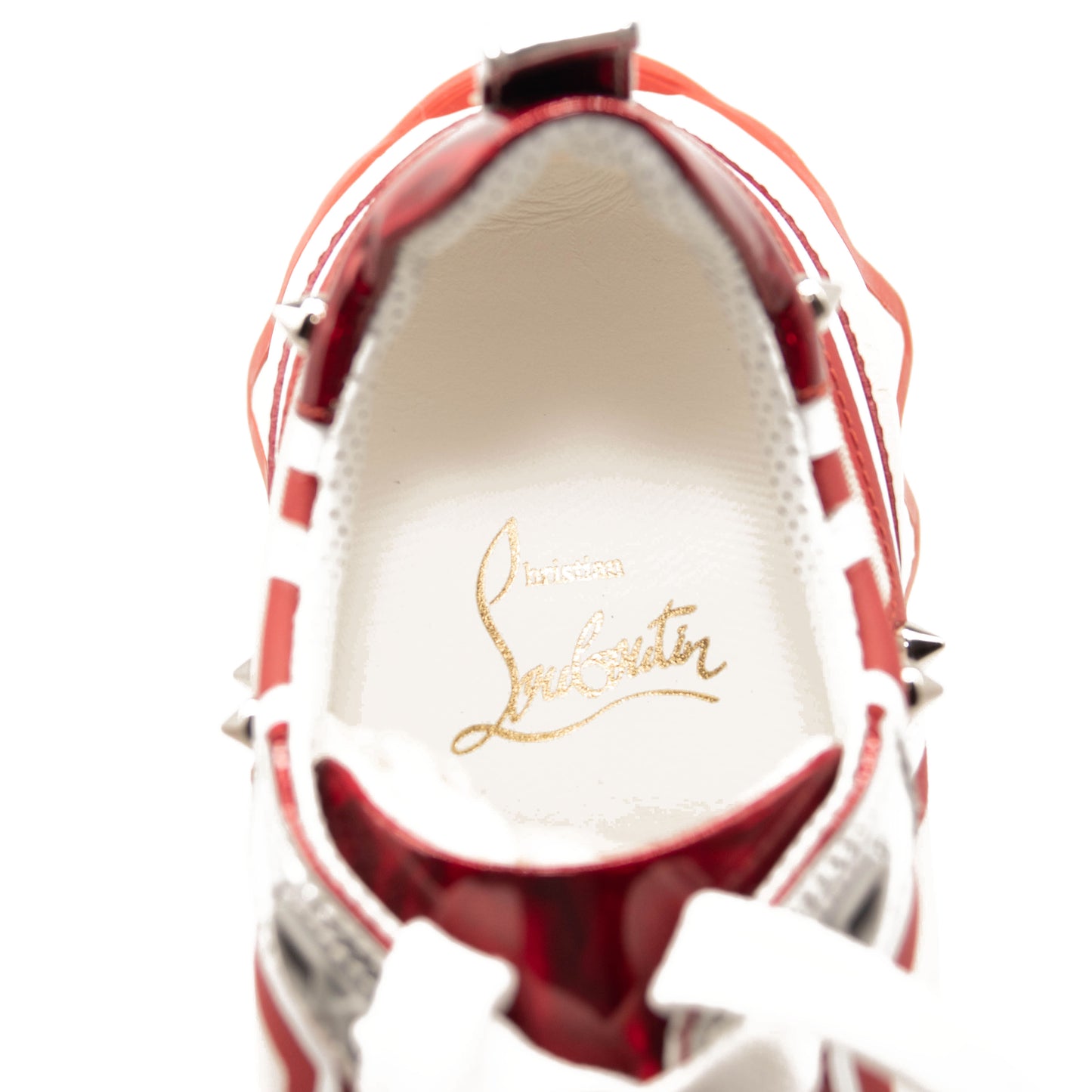 NEW Christian Louboutin Sharkina Sneaker White Red EU 38.5