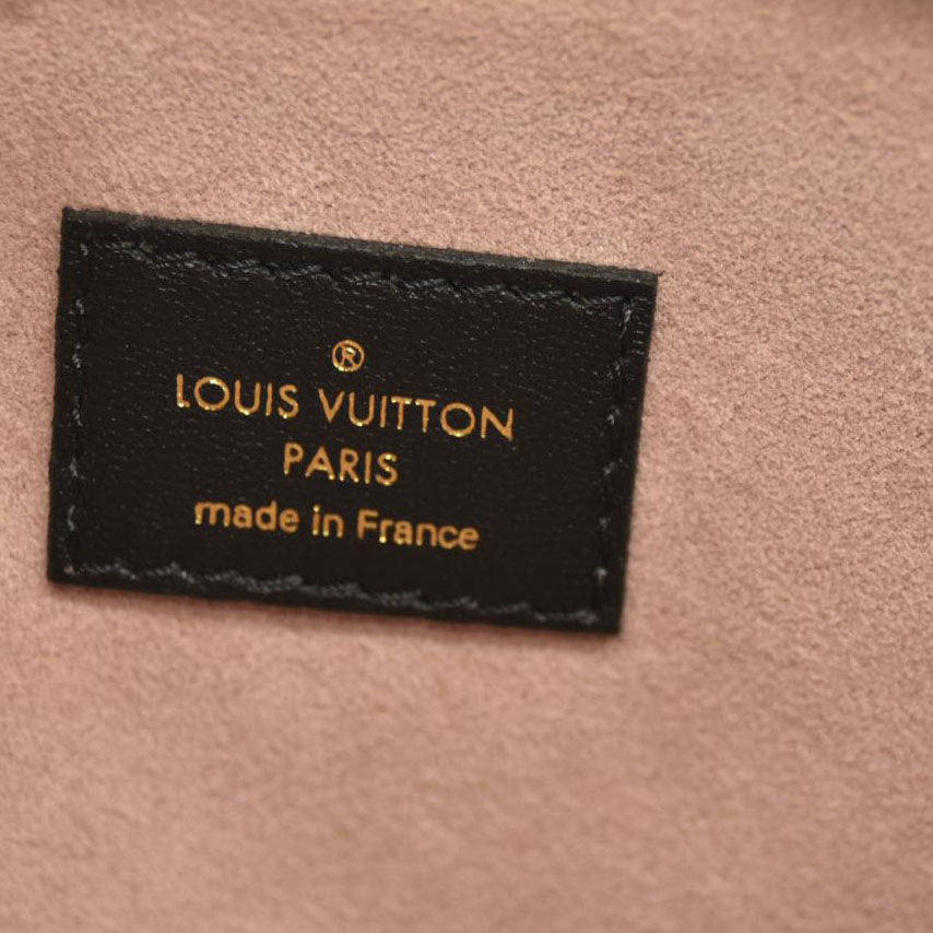 LOUIS VUITTON Lambskin Embossed Monogram Coussin PM Black