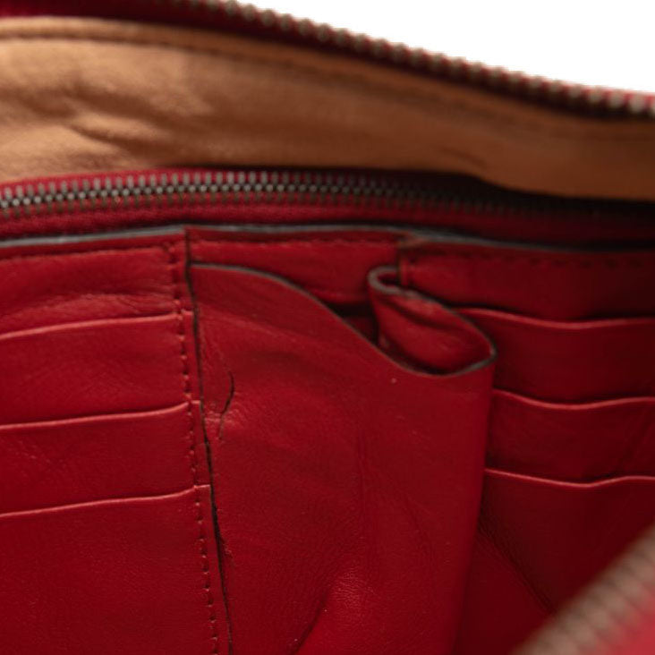 Gucci Marmont Matelasse Quilted Clutch Wristlet Red