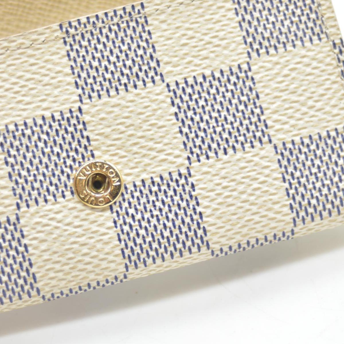 $345 2013 Louis Vuitton Damier Azur Multicles 4 Ring Key Case White CT1153 CONSIGNMENT