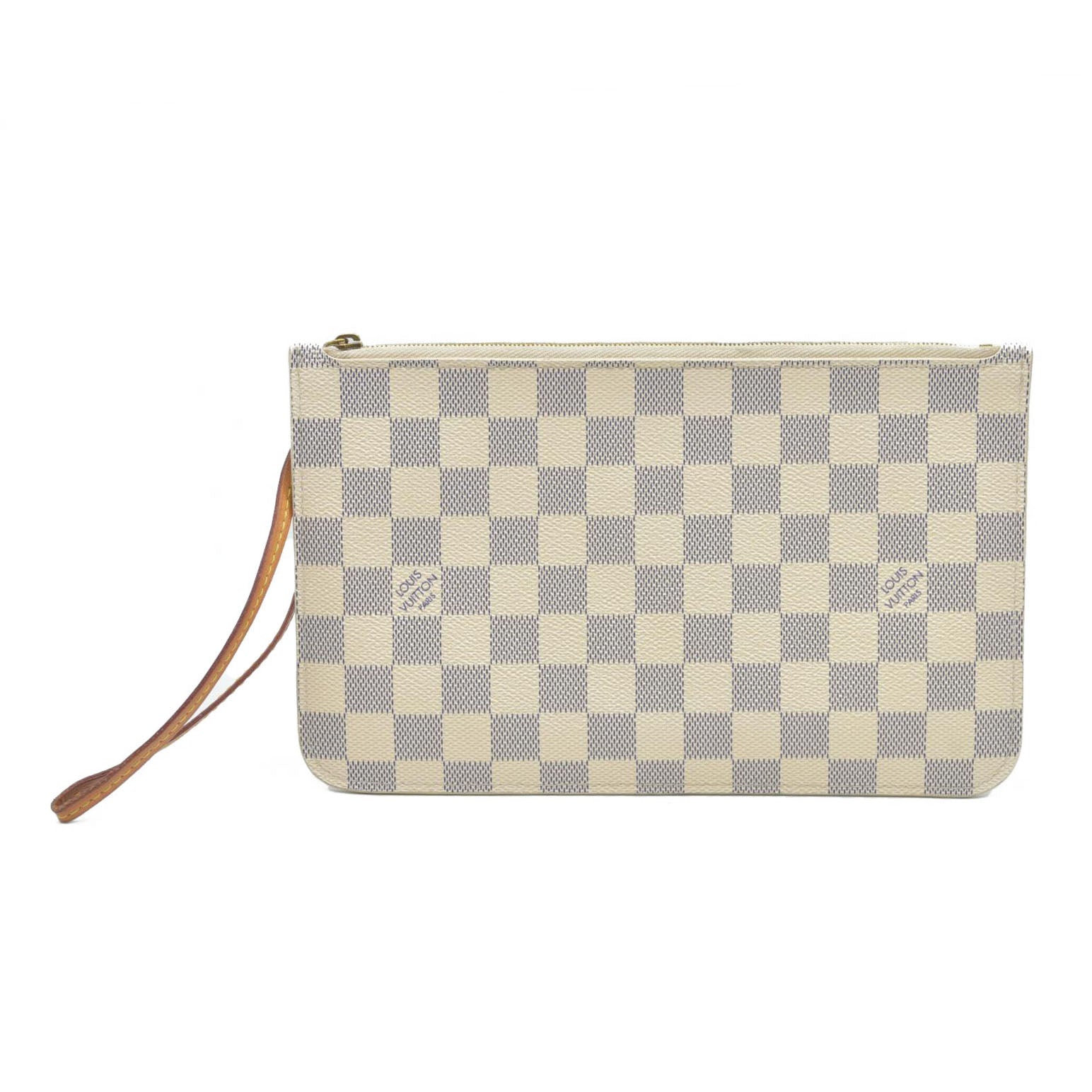 $2170 Louis Vuitton Damier Azur Neverfull MM GM Pochette SD3147