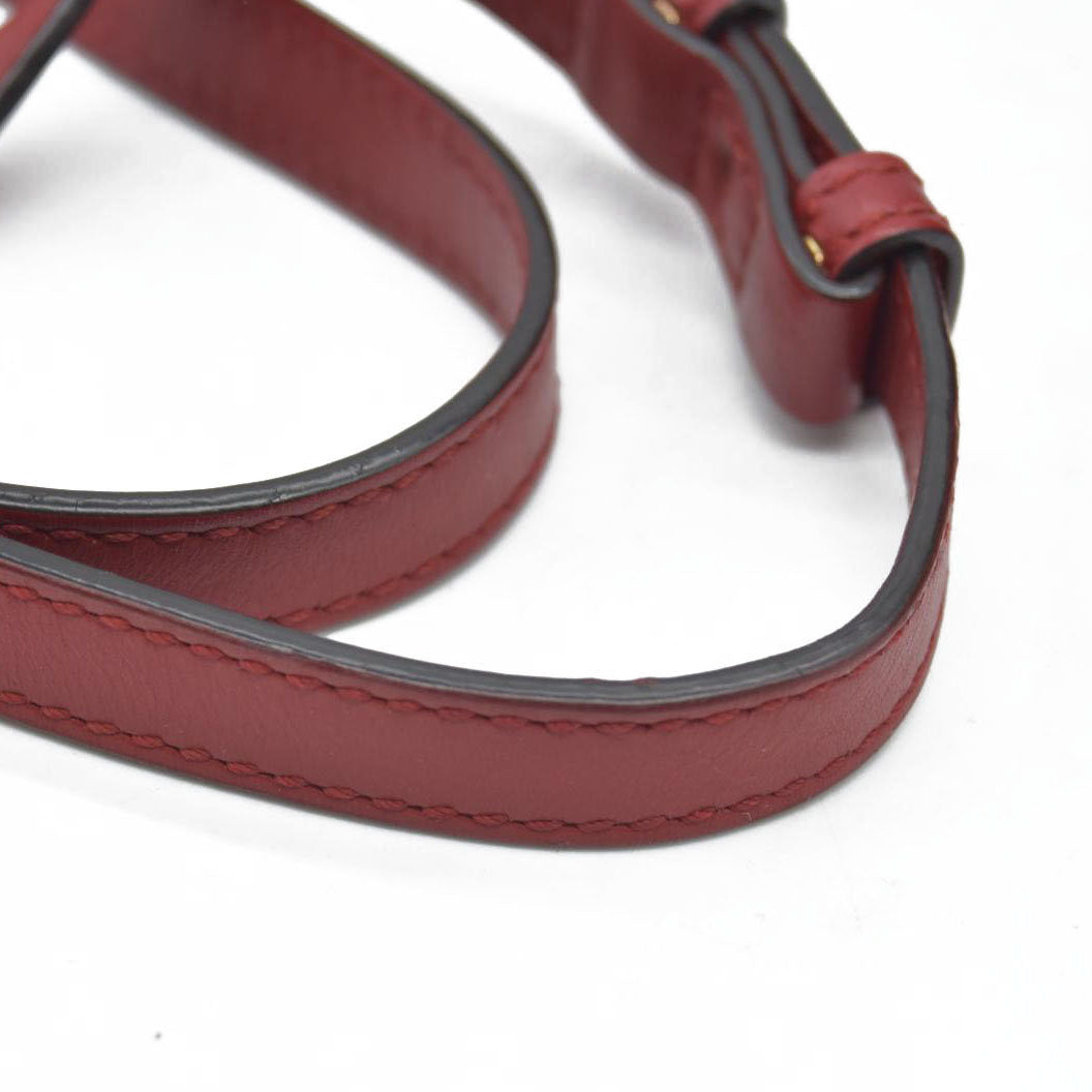 $1980 Gucci Calfskin Mini Sylvie Chain Shoulder Bag Hibiscus Red