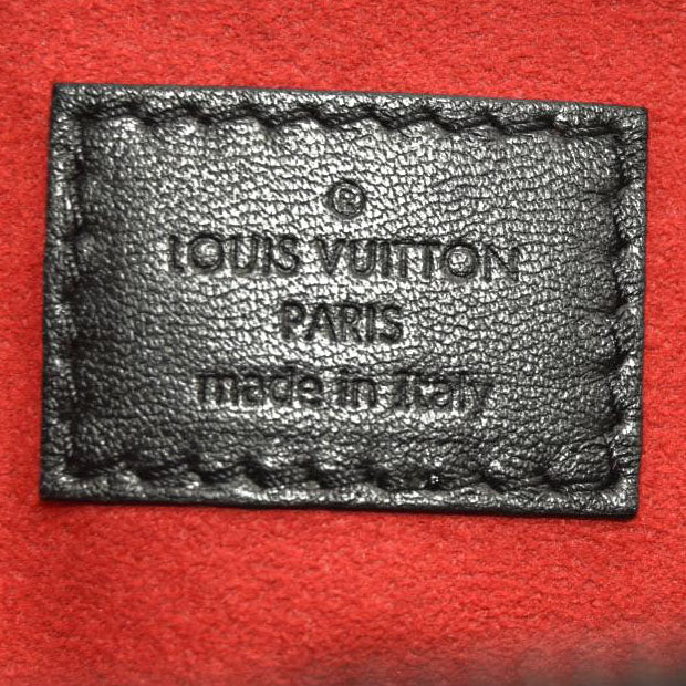 LOUIS VUITTON Lambskin Embossed Monogram Coussin PM Black White