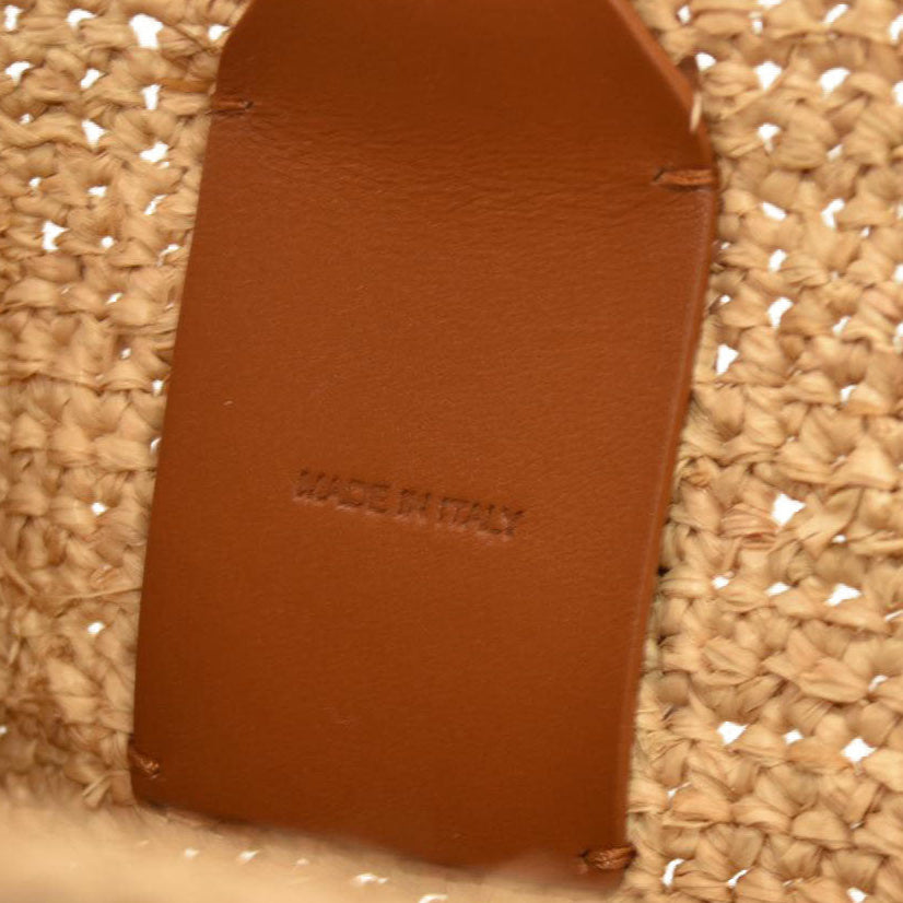 Christian Louboutin Small Raffia Calfskin By My Side Tote Natural Cuoio