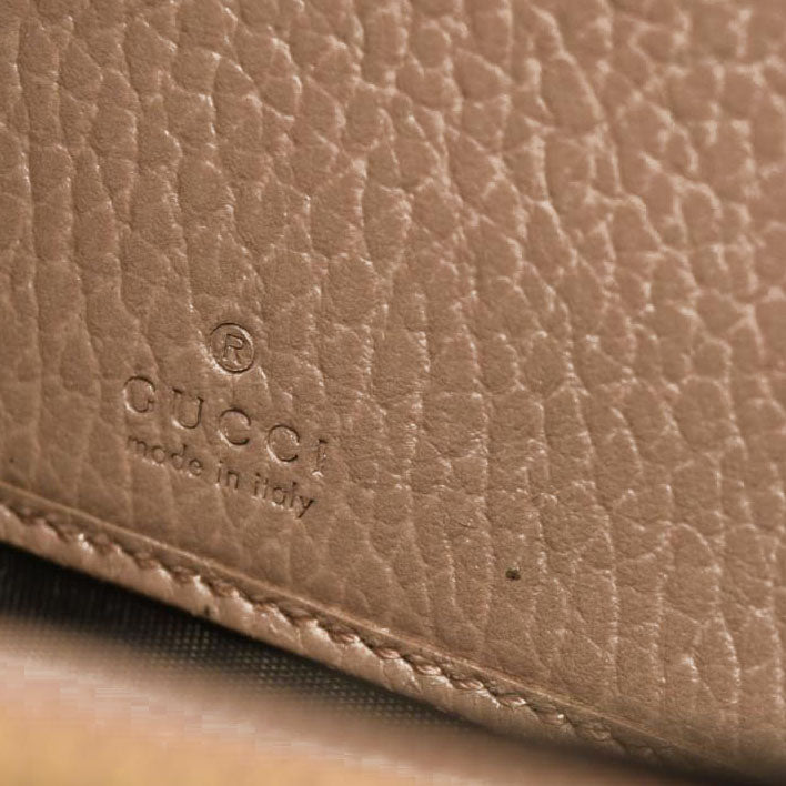 GUCCI GG Marmont GG Logo PVC Zip Around Long Wallet Beige