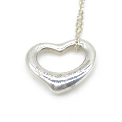$360 Tiffany & Co. Elsa Peretti 11 mm Open Heart Pendant Sterling Silver