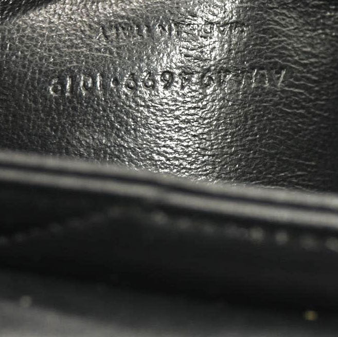 SAINT LAURENT Calfskin Y Quilted Monogram Monochrome Small Loulou Chain Satchel Black