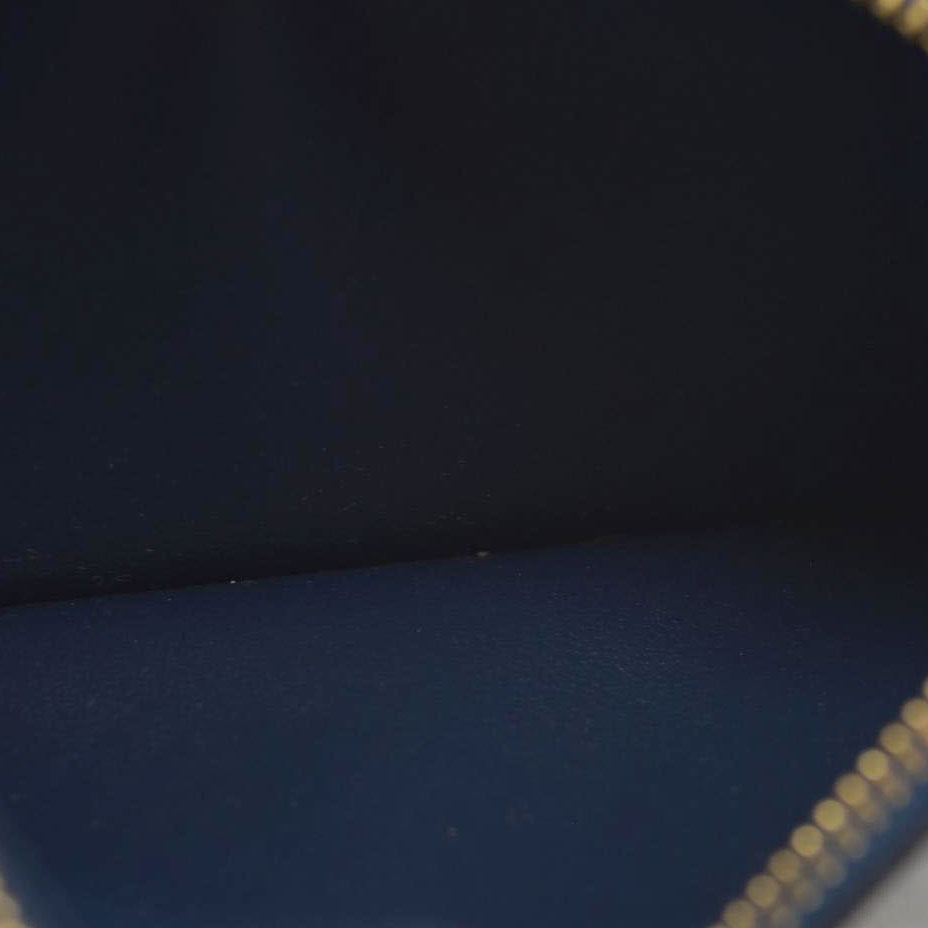 Louis Vuitton Calfskin Jeanne Wallet Zippered Insert Dark Blue
