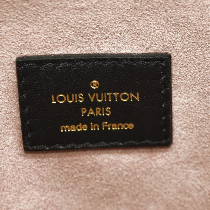 LOUIS VUITTON Lambskin Embossed Monogram Coussin PM Black