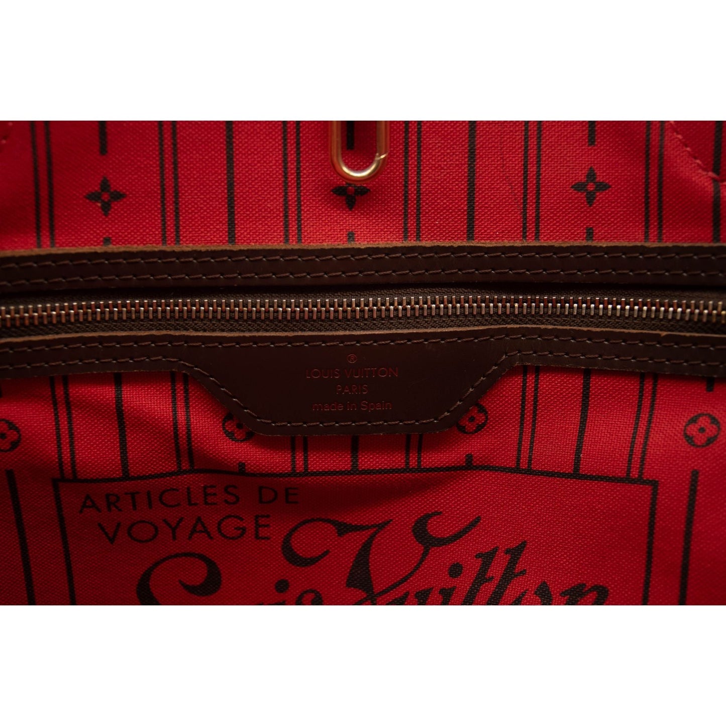 USED Louis Vuitton Neverfull MM Damier Ebene Tote