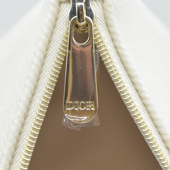 Dior GWP Cosmetic Pouch – Cream Canvas with Gold CD Logo