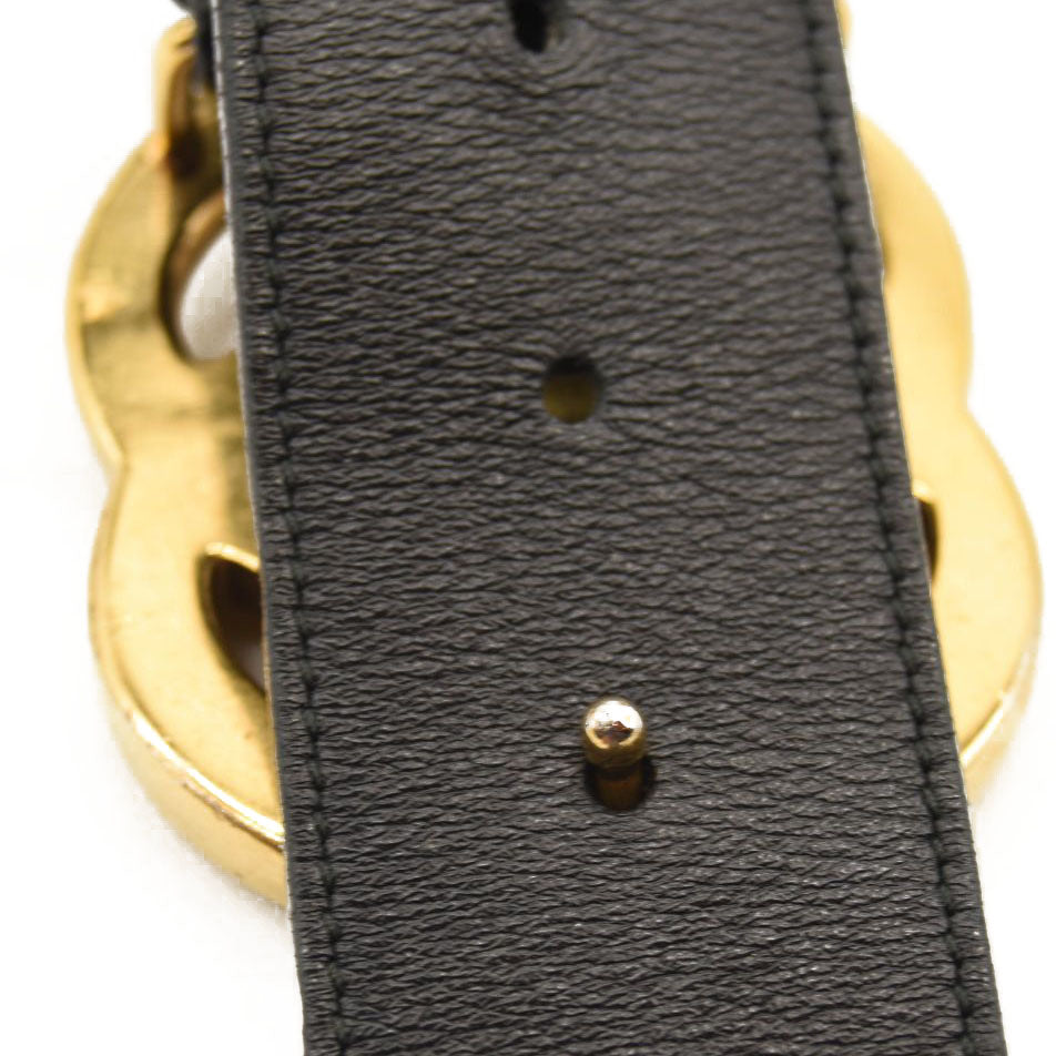 GUCCI Calfskin Double G 40mm Belt 85 34 Black