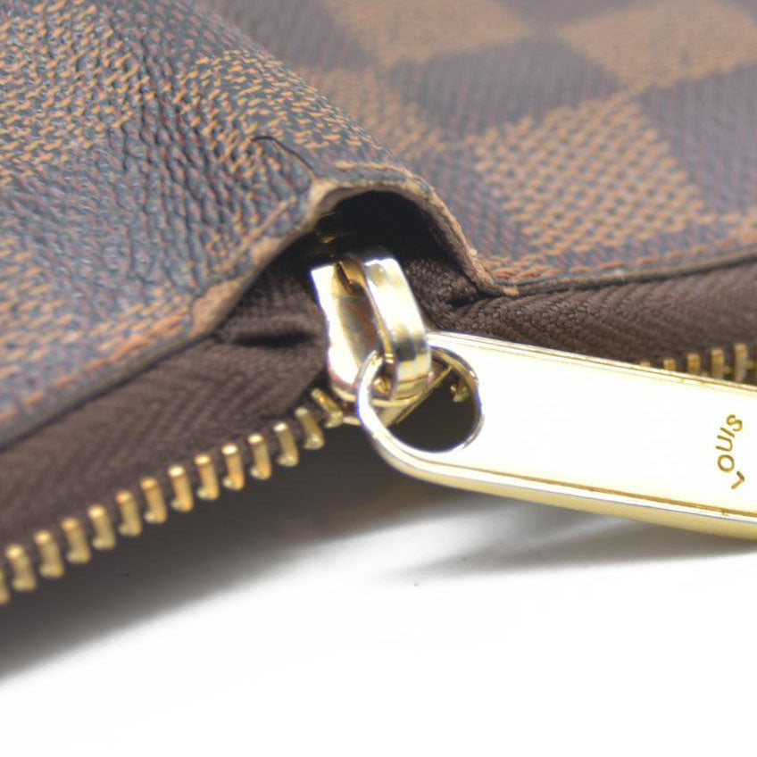 Louis Vuitton Damier Zippy Zip Compact Around Wallet Purse Brown MI1132 $720