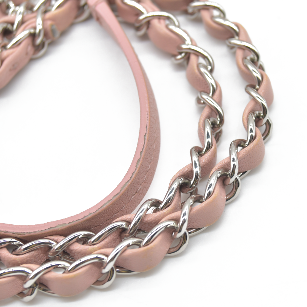 $4200 Chanel Lambskin Quilted Mini CC Box Camera Bag Pink