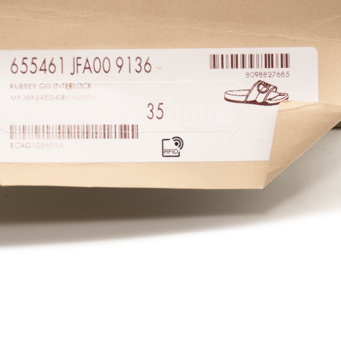 NEW Gucci Pursuit GG Logo Slide Sandal (Women) WHITE 35 EU