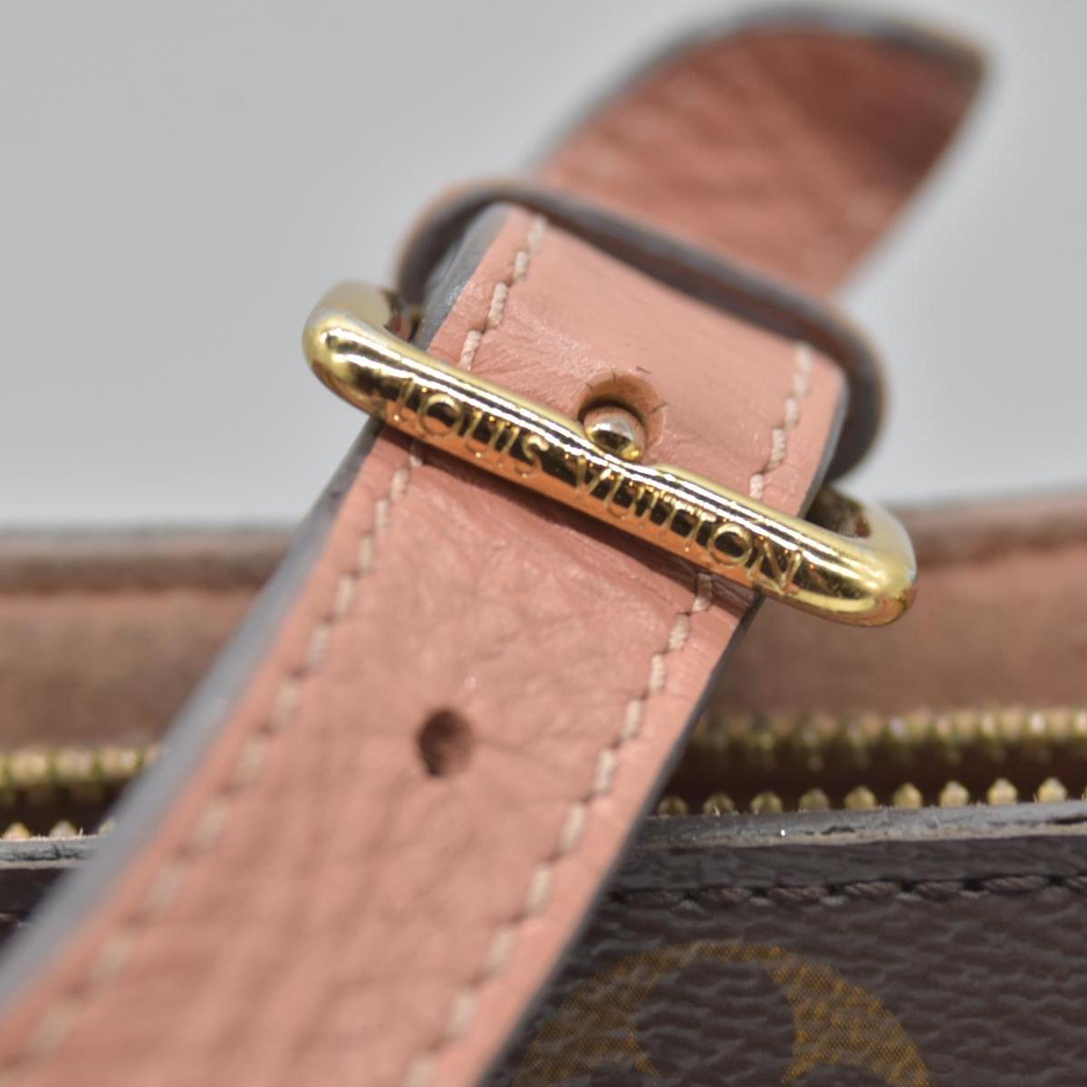 $2560 2019 Louis Vuitton Soufflot BB Monogram Peach Shoulder Bag Cloth CA4129