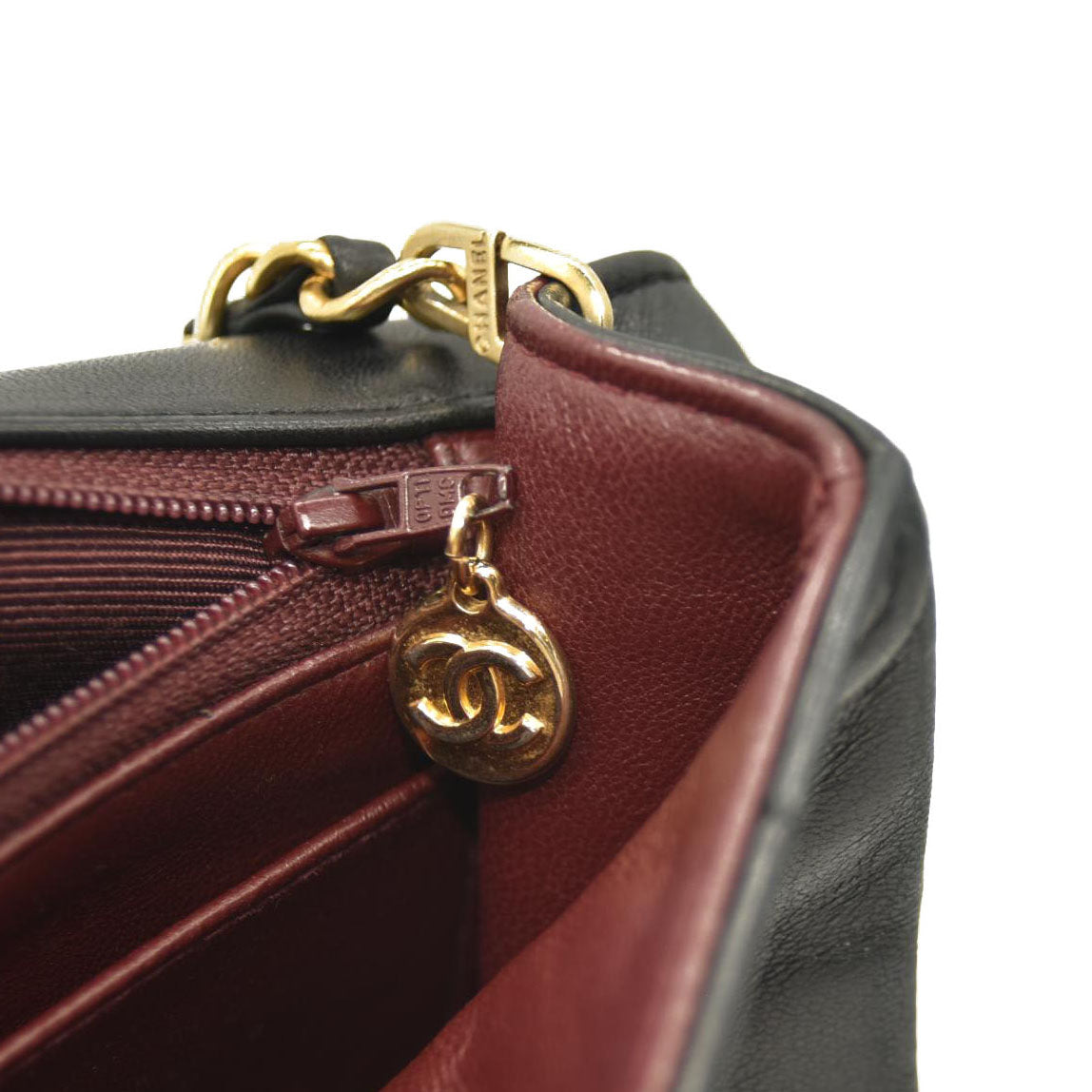CHANEL Lambskin Quilted Small Diane Single Flap Black