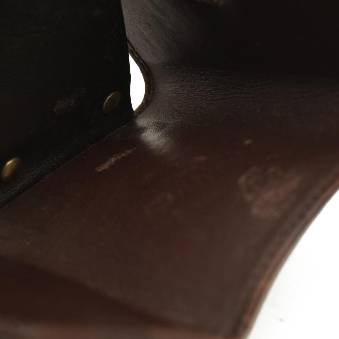 GUCCI Ssima GG Logo Leather 6 Ring Key Case Brown