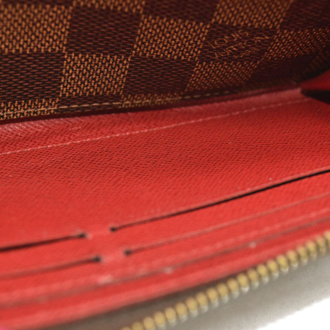 Louis Vuitton Damier Ebene Clemence Wallet Cherry CA3107