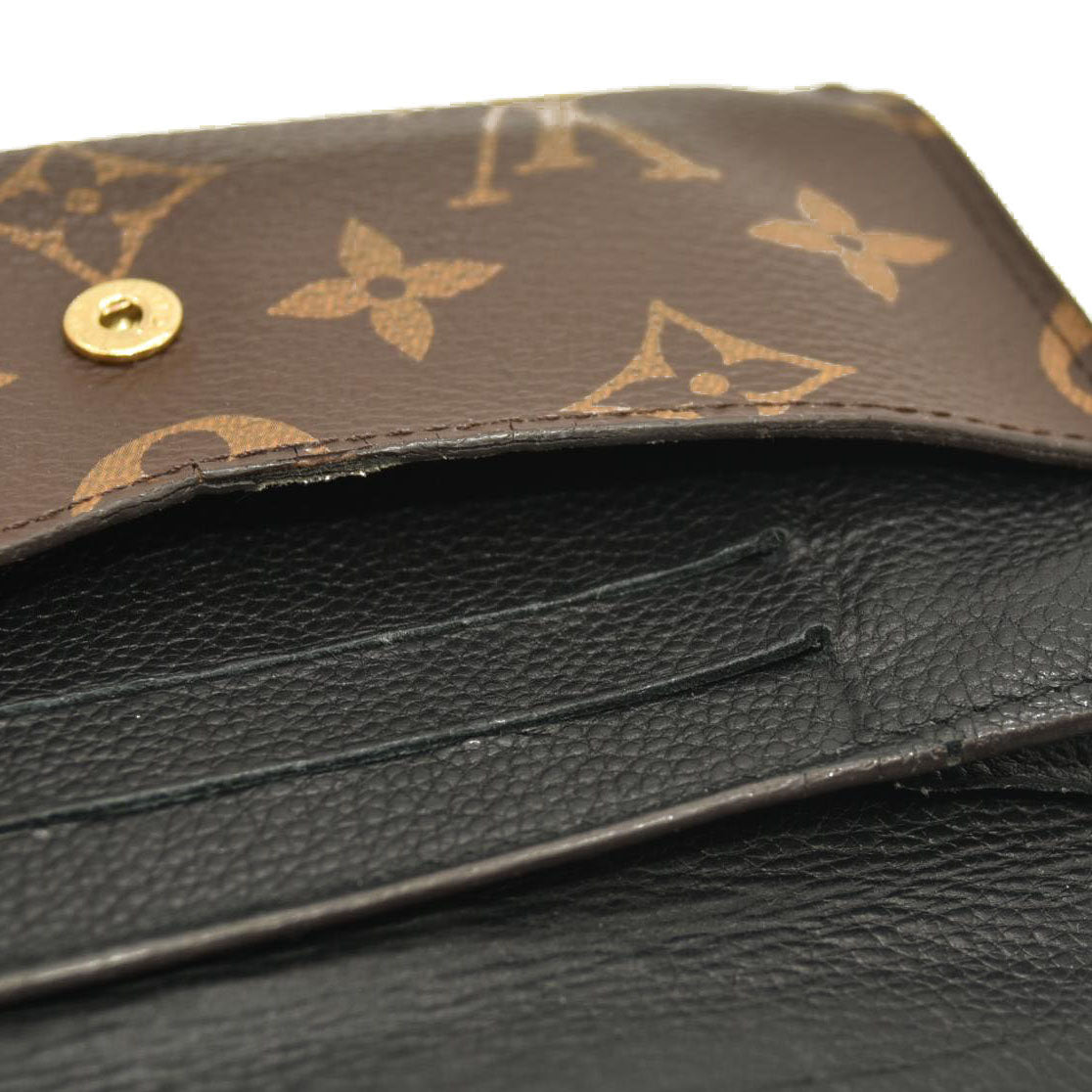 Louis Vuitton Monogram Pallas Compact Wallet Black CA0166