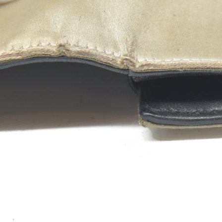 PRADA Logo Plate Nylon Trifold Wallet Beige