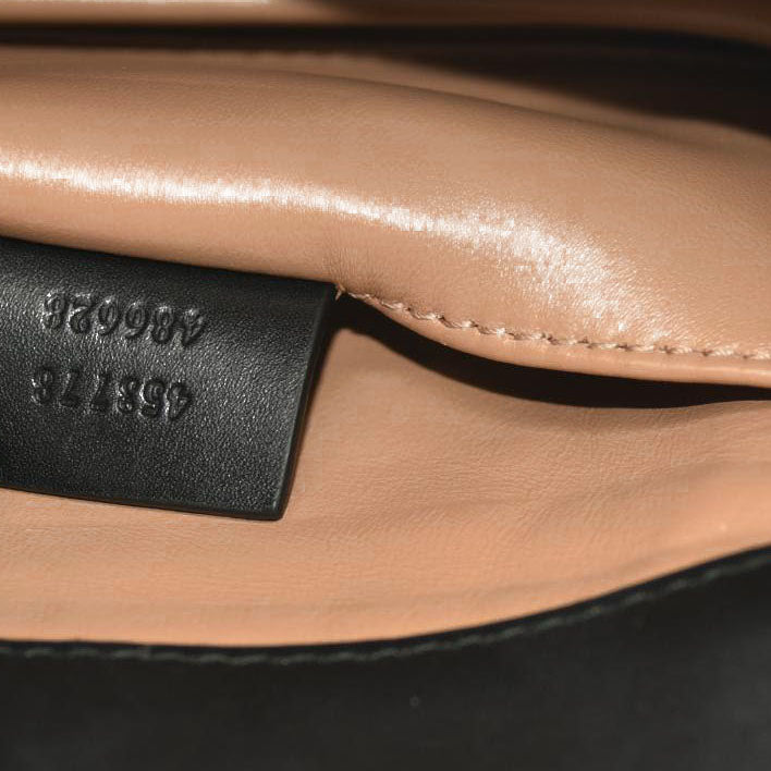 Gucci Nappa Pearl Studded Mini Queen Margaret Broadway Shoulder Bag Black