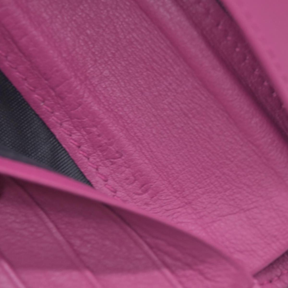 $400 Saint Laurent Classic Y Compact Trifold Wallet Fuchsia CONSIGNMENT 10021149