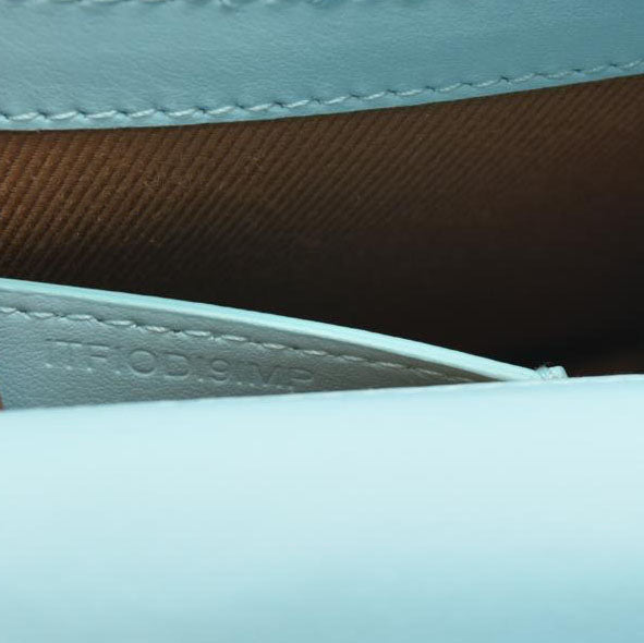 BURBERRY Lola TB Quilted Leather Clutch on Chain Sky Blue