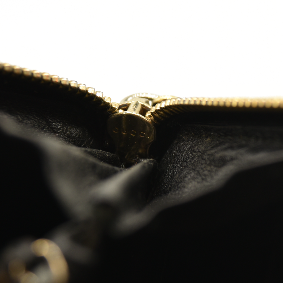 Gucci Pebbled Calfskin Soho Zip Around Wallet Black