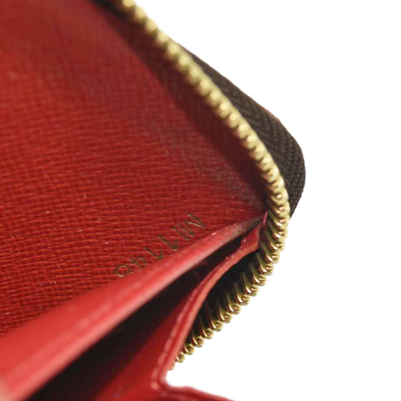 LOUIS VUITTON Damier Ebene Studded Zippy Wallet Cherry MI1148