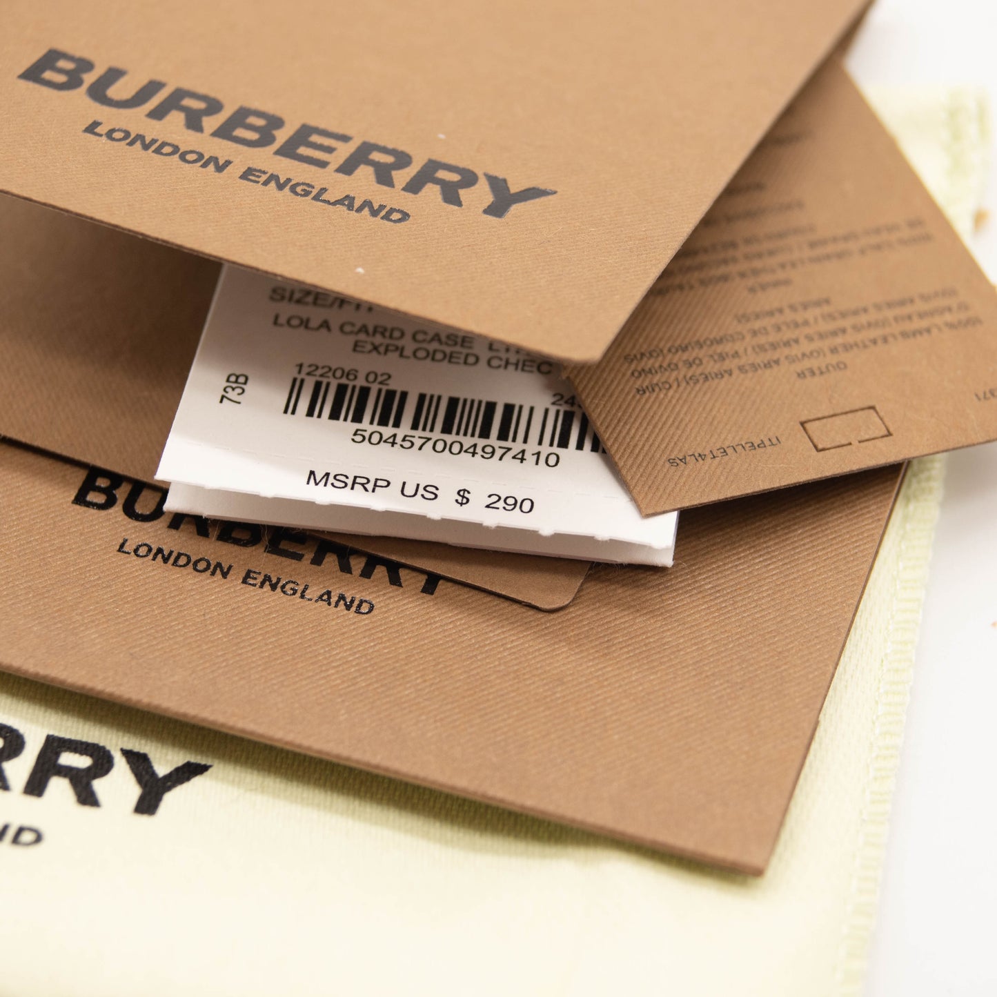 NEW Burberry Lola Quilted Leather Card Case