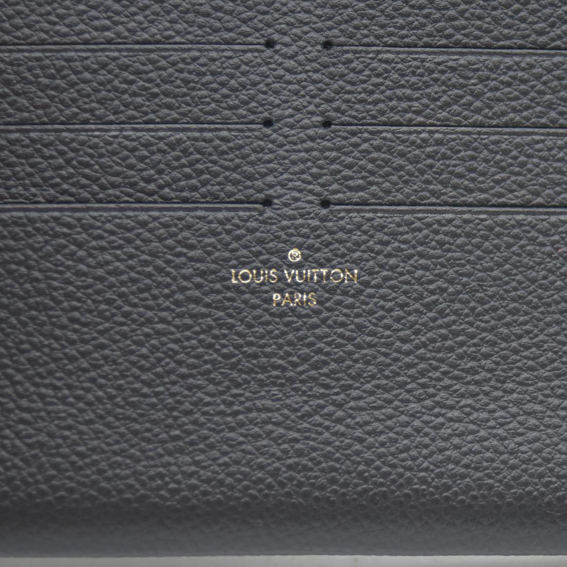 Louis Vuitton Calfskin Felicie Chain Wallet Card Holder Insert Black