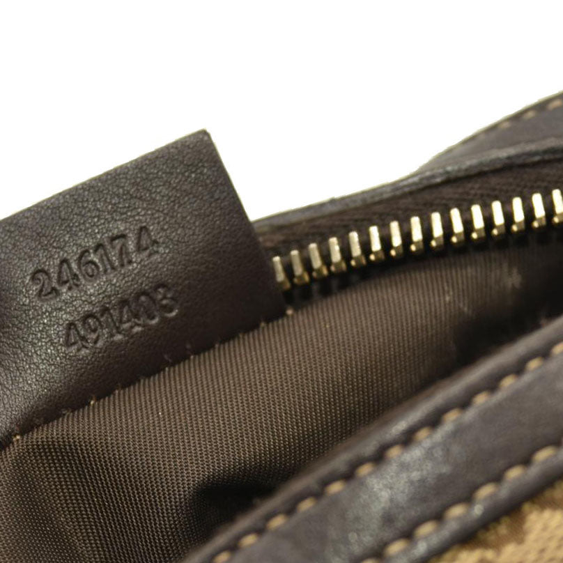 Gucci Monogram Medium Bamboo Cosmetic Case Dark Brown