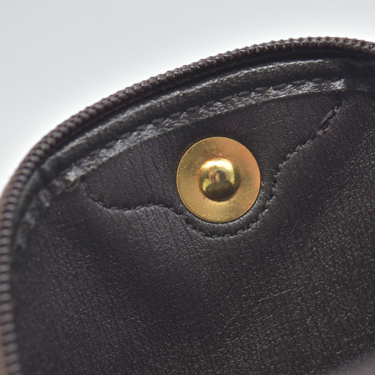 $550 CHRISTIAN DIOR Oblique Trotter Canvas Round Coin Purse Brown