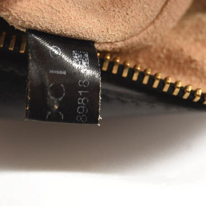 GUCCI Calfskin Matelasse Mini GG Marmont Chain Shoulder Bag Black